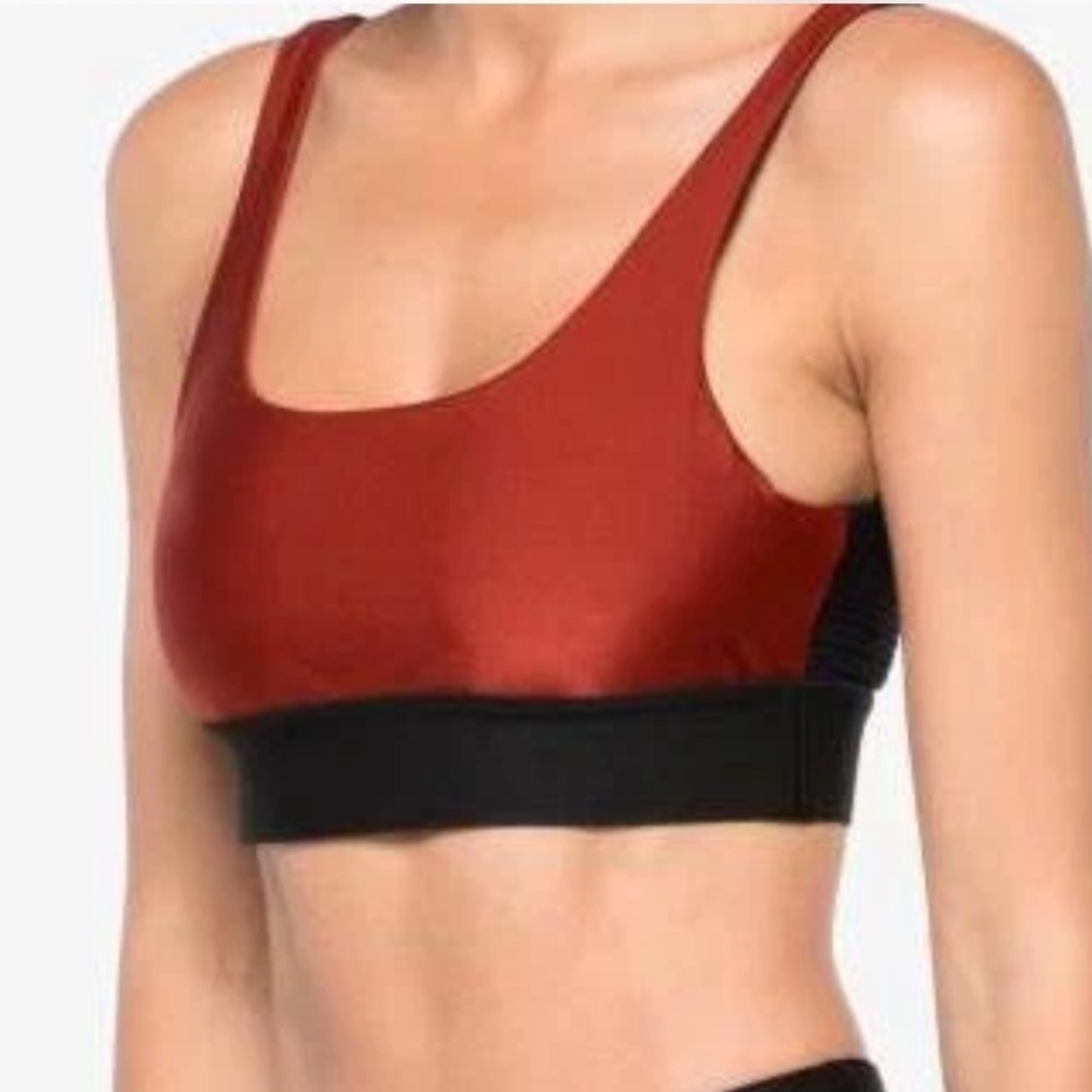Koral Inner Red & Black Sprint Sport Bra Liquid Mesh Back- L